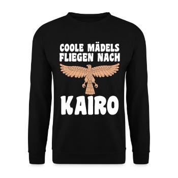 Coole Mädels fliegen nach Kairo - Unisex Pullover - Schwarz - Vorne - Alina (178cm) & Michal (187cm)