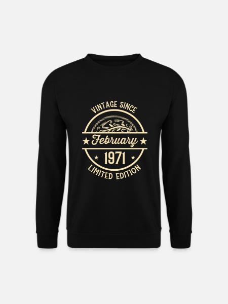 Geburtstag Vintage seit Februar 1971 - Unisex Pullover - Schwarz