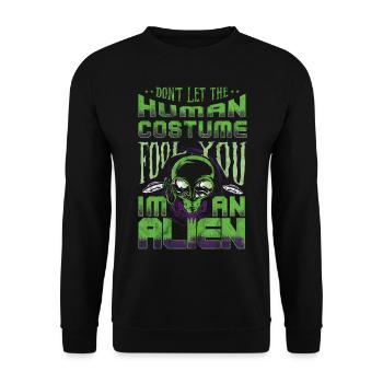 Alien Tshirt UFO Alien Children Mars Gentlemen - Unisex Sweatshirt - black - Front - Alina (178cm) & Michal (187cm)