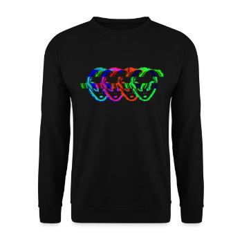 Alien Galaxy Ufo Außerirdische Raumschiff Weltall - Unisex Pullover - Schwarz - Vorne - Alina (178cm) & Michal (187cm)