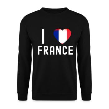 Frankreich Flagge France Paris Marseille French - Unisex Pullover - Schwarz - Vorne - Alina (178cm) & Michal (187cm)