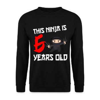 Ninja 6th Birthday - Unisex Sweatshirt - black - Front - Alina (178cm) & Michal (187cm)