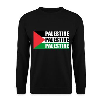 Palästina Geschenk Free Palestine Gaza Streifen - Unisex Pullover - Schwarz - Vorne - Alina (178cm) & Michal (187cm)