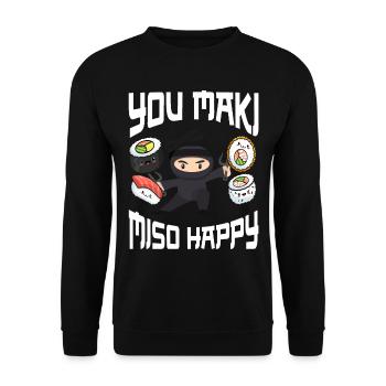 Ninja Ninjutsu Judo Katana Kinder Shuriken Warrior - Unisex Pullover - Schwarz - Vorne - Alina (178cm) & Michal (187cm)