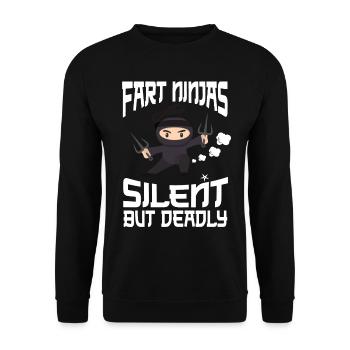 Ninja Tshirt Kids Men Ninjutsu - Unisex Sweatshirt - black - Front - Alina (178cm) & Michal (187cm)