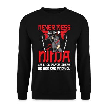 Ninja - Unisex Sweatshirt - black - Front - Alina (178cm) & Michal (187cm)