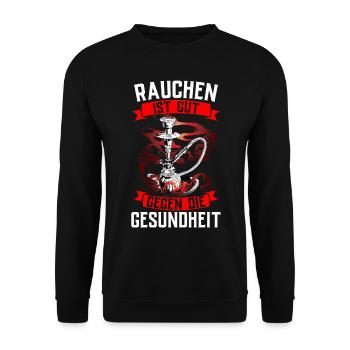 Shisha Gift for Hookah Hookah Hookah Bar Pipe - Unisex Sweatshirt - black - Front - Alina (178cm) & Michal (187cm)
