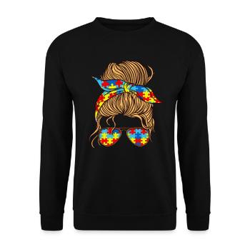 Autismus Geschenk Autist Asperger ADHS Autism - Unisex Pullover - Schwarz - Vorne - Alina (178cm) & Michal (187cm)