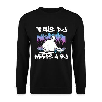 DJ Gift Music Disc Jockey Disco Techno Rave - Unisex Sweatshirt - black - Front - Alina (178cm) & Michal (187cm)