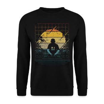 Disc Jockey DJ Rave Synthesizer Gift CD Mixer - Unisex Sweatshirt - black - Front - Alina (178cm) & Michal (187cm)