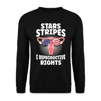 Stars Stripes & Reproductive Rights - Unisex Sweatshirt - black - Front - Alina (178cm) & Michal (187cm)