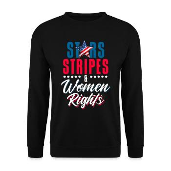 Stars Stripes & Frauenrechte Rechte der Frauen - Unisex Pullover - Schwarz - Vorne - Alina (178cm) & Michal (187cm)