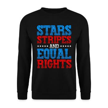 Stars, stripes and equality - Unisex Sweatshirt - black - Front - Alina (178cm) & Michal (187cm)