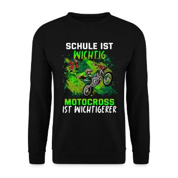 Cadeau Motocross pour Enduro Supermoto Dirt Bike - Sweat-shirt Unisexe - noir - Devant - Alina (178cm) & Michal (187cm)