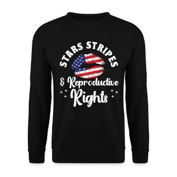 Stars Stripes & Reproductive Rights - Unisex Sweatshirt - black - Front - Alina (178cm) & Michal (187cm)