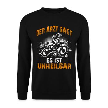 Motocross Enduro Offroad Dirt Bike Superbike Motor - Unisex Pullover - Schwarz - Vorne - Alina (178cm) & Michal (187cm)