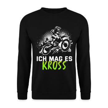 Motocross Tshirt Für Herren Damen Enduro Supermoto - Unisex Pullover - Schwarz - Vorne - Alina (178cm) & Michal (187cm)