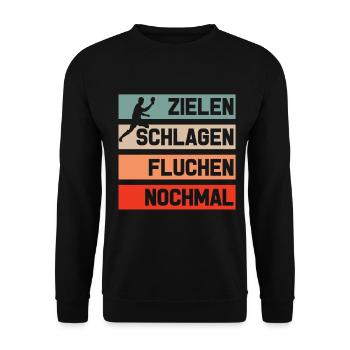 Tischtennis Tshirt Herren Tischtennisspieler - Unisex Pullover - Schwarz - Vorne - Alina (178cm) & Michal (187cm)