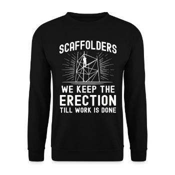 Scaffolding Builder Gift Work Occupation Construction Worker Job - Unisex Sweatshirt - black - Front - Alina (178cm) & Michal (187cm)