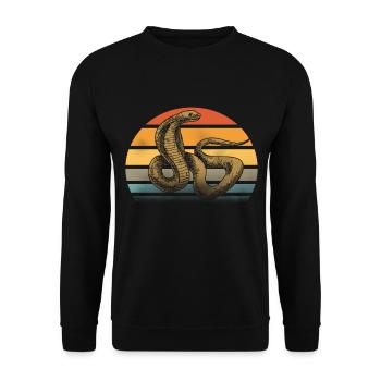 Schlange Giftig Kobra Reptilien Terrarium Snake - Unisex Pullover - Schwarz - Vorne - Alina (178cm) & Michal (187cm)