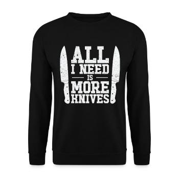 Knifemaking Knife Making Bladesmith Smithing - Unisex Sweatshirt - black - Front - Alina (178cm) & Michal (187cm)