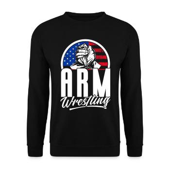 Arm press Arm press - Unisex Sweatshirt - black - Front - Alina (178cm) & Michal (187cm)