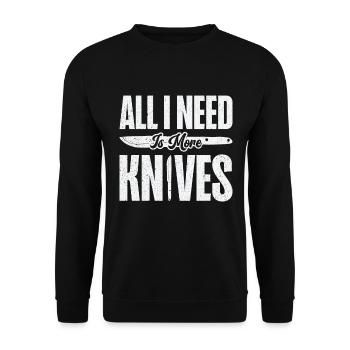 Knifemaking Knife Making Bladesmith Smithing - Unisex Sweatshirt - black - Front - Alina (178cm) & Michal (187cm)
