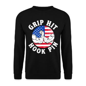 Grip Hit Hook Pin Arm Press - Sweat-shirt Unisexe - noir - Devant - Alina (178cm) & Michal (187cm)