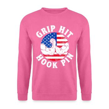 Grip Hit Hook Pin Armdrücken - Unisex Pullover - Pink - Vorne
