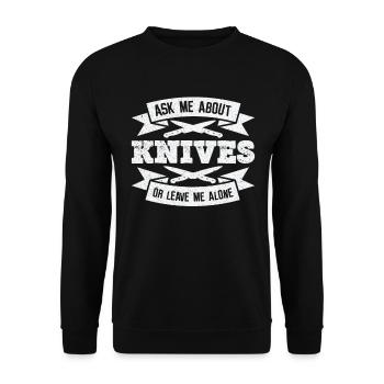 Knifemaking Knife Making Bladesmith Smithing - Unisex Sweatshirt - black - Front - Alina (178cm) & Michal (187cm)