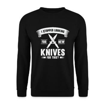 Knifemaking Knife Making Bladesmith Smithing - Unisex Sweatshirt - black - Front - Alina (178cm) & Michal (187cm)