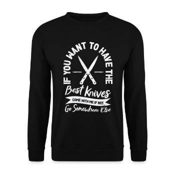 Knifemaking Knife Making Bladesmith Smithing - Unisex Sweatshirt - black - Front - Alina (178cm) & Michal (187cm)