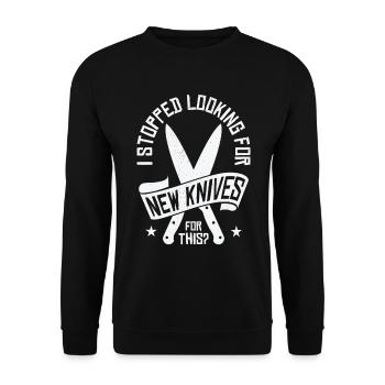 Knifemaking Knife Making Bladesmith Smithing - Unisex Sweatshirt - black - Front - Alina (178cm) & Michal (187cm)