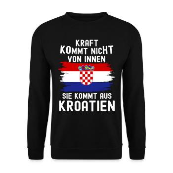 Kroatien Tshirt - Unisex Pullover - Schwarz - Vorne - Alina (178cm) & Michal (187cm)