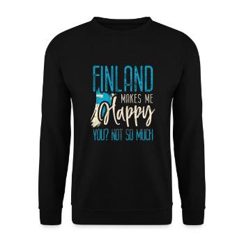 Finnland Geschenk Urlaub Lappland Heimat Finne - Unisex Pullover - Schwarz - Vorne - Alina (178cm) & Michal (187cm)