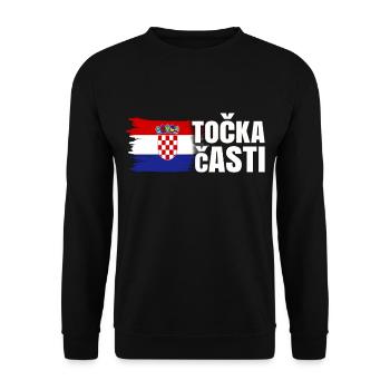 Kroatien Geschenk Herkunft Zagreb Hrvatska Heimat - Unisex Pullover - Schwarz - Vorne - Alina (178cm) & Michal (187cm)