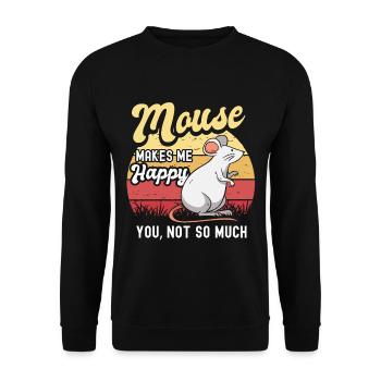 Souris Souris Cadeau Rat Rongeur Souris Souris Lousemaus - Sweat-shirt Unisexe - noir - Devant - Alina (178cm) & Michal (187cm)
