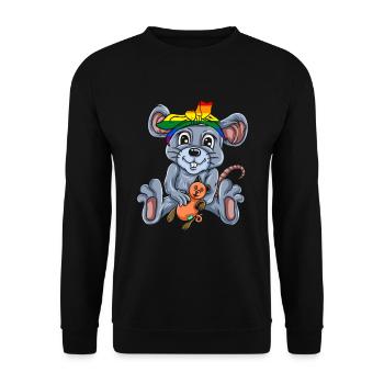 Souris Cadeau Souris Enfants Hommes Souris Conseils - Sweat-shirt Unisexe - noir - Devant - Alina (178cm) & Michal (187cm)