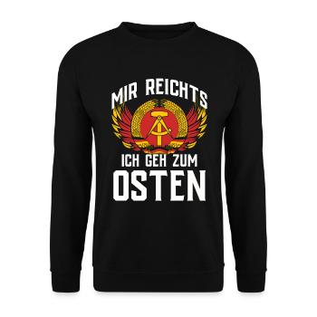 Ostdeutschland Geschenk Osten Ossi DDR Ostalgie - Unisex Pullover - Schwarz - Vorne - Alina (178cm) & Michal (187cm)