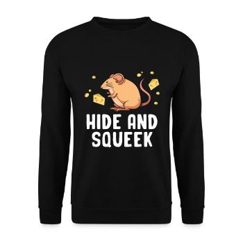 Souris Souris Cadeau Rat Rongeur Souris Souris Lousemaus - Sweat-shirt Unisexe - noir - Devant - Alina (178cm) & Michal (187cm)