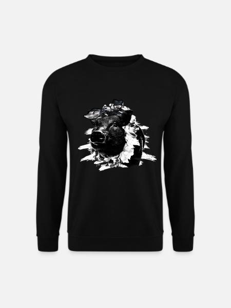 Schwein Tshirt Kinder Frauen Ferkel Pig Ferkelchen - Unisex Pullover - Schwarz
