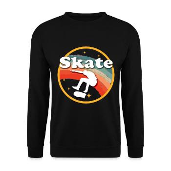 Skater Skateboard Gift Halfpipe Sk8 Ollie - Unisex Sweatshirt - black - Front - Alina (178cm) & Michal (187cm)