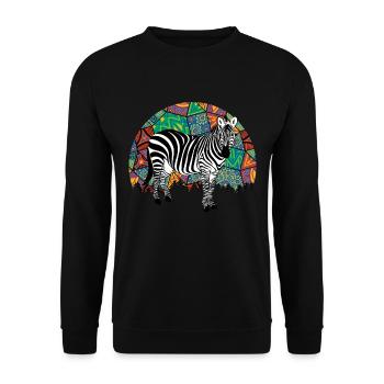 Zebra Africa Horse Hipster Gift Animal Stripe - Sweat-shirt Unisexe - noir - Devant - Alina (178cm) & Michal (187cm)