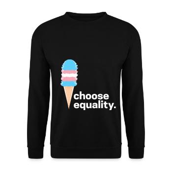 Transsexuell Pride Ladyboy Herren Damen Transe - Unisex Pullover - Schwarz - Vorne - Alina (178cm) & Michal (187cm)