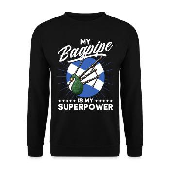 Mes cornemuses sont mon superpouvoir - Sweat-shirt Unisexe - noir - Devant - Alina (178cm) & Michal (187cm)