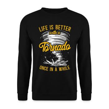 Storm Chaser Hurricane Meteorology - Unisex Pullover - Schwarz - Vorne - Alina (178cm) & Michal (187cm)