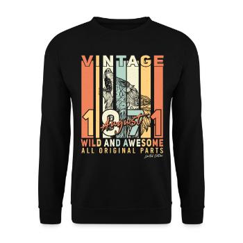 Rétro 1971 Août - Sweat-shirt Unisexe - noir - Devant - Alina (178cm) & Michal (187cm)
