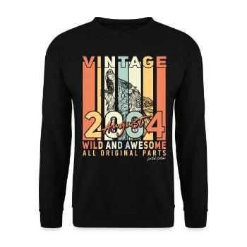 2004 Im August Endlich 18. - Unisex Pullover - Schwarz - Vorne - Alina (178cm) & Michal (187cm)