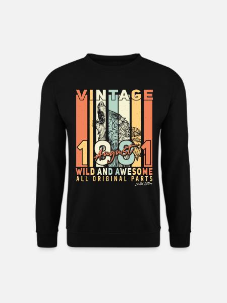 1981 August Geschenkidee - Unisex Pullover - Schwarz