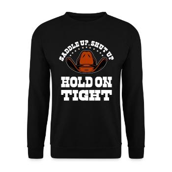 Rodéo Western Cowboy Wild West Retro Horse - Sweat-shirt Unisexe - noir - Devant - Alina (178cm) & Michal (187cm)